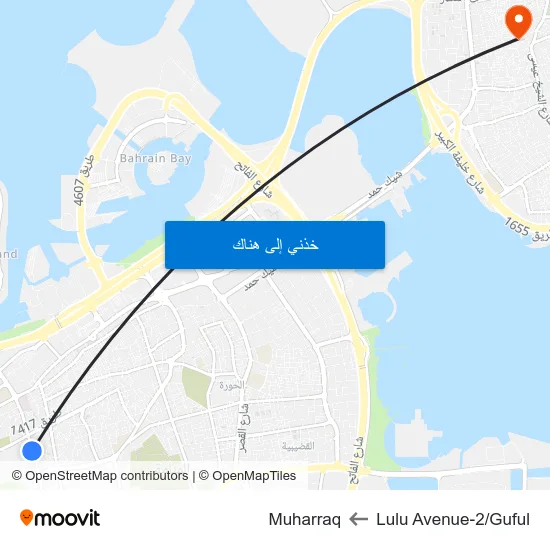 Lulu Avenue-2/Guful to Muharraq map