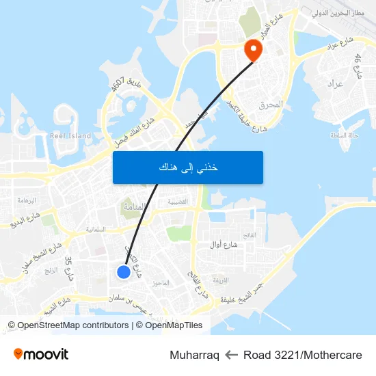 Road 3221/Mothercare to Muharraq map