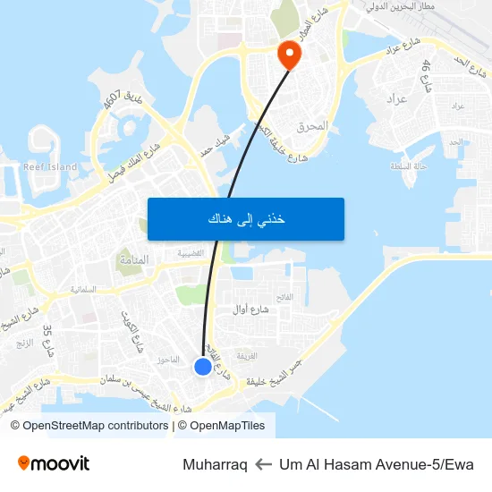 Um Al Hasam Avenue-5/Ewa to Muharraq map