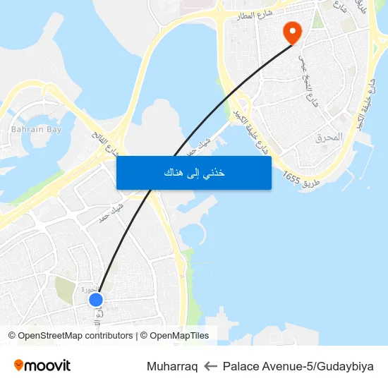 Palace Avenue-5/Gudaybiya to Muharraq map