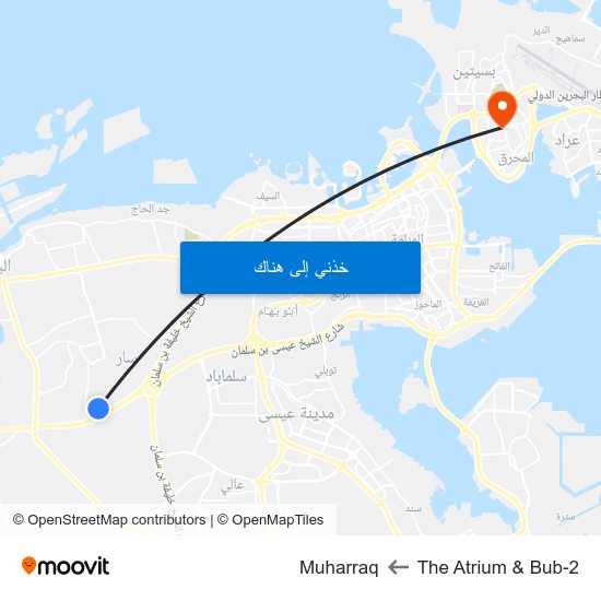 The Atrium & Bub-2 to Muharraq map