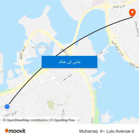 Lulu Avenue-3 to Muharraq map