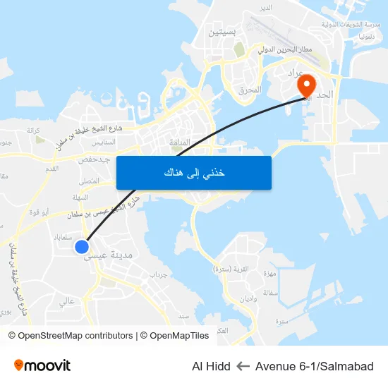 Avenue 6-1/Salmabad to Al Hidd map