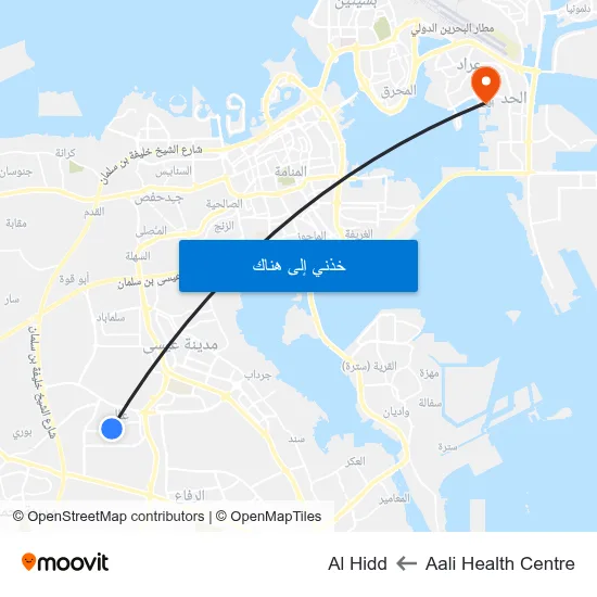 Aali Health Centre to Al Hidd map