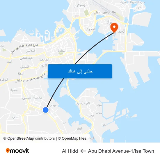 Abu Dhabi Avenue-1/Isa Town to Al Hidd map