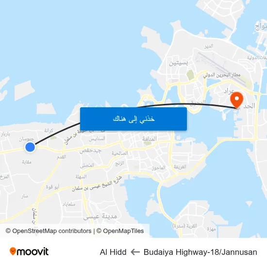 Budaiya Highway-18/Jannusan to Al Hidd map