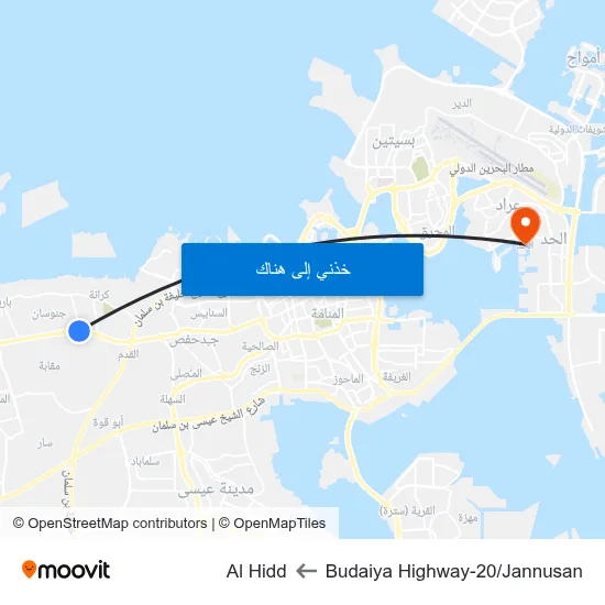 Budaiya Highway-20/Jannusan to Al Hidd map