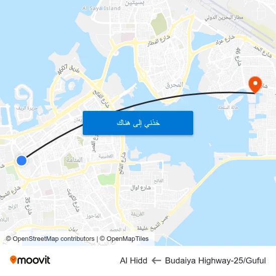 Budaiya Highway-25/Guful to Al Hidd map
