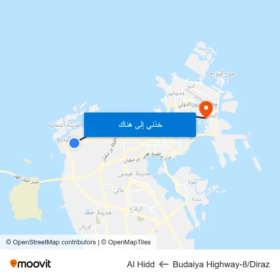 Budaiya Highway-8/Diraz to Al Hidd map