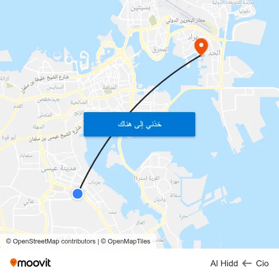 Cio to Al Hidd map