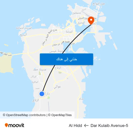 Dar Kulaib Avenue-5 to Al Hidd map