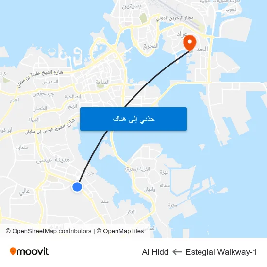Esteglal Walkway-1 to Al Hidd map