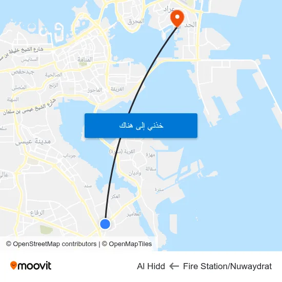 Fire Station/Nuwaydrat to Al Hidd map