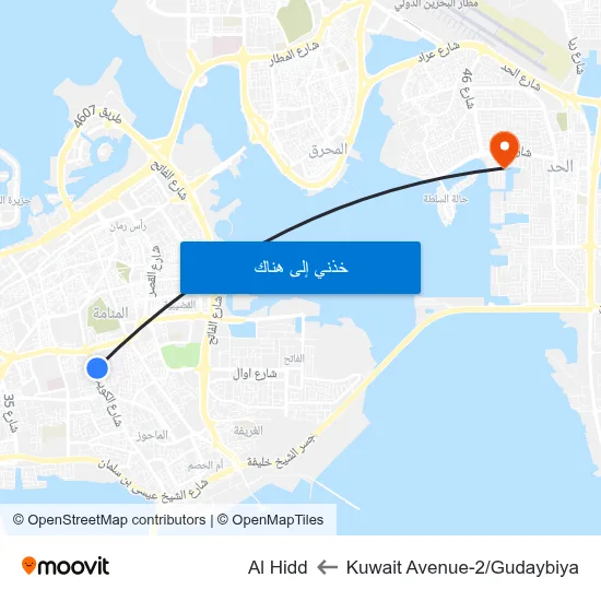 Kuwait Avenue-2/Gudaybiya to Al Hidd map