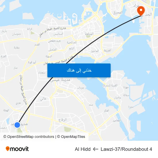 Lawzi-37/Roundabout 4 to Al Hidd map