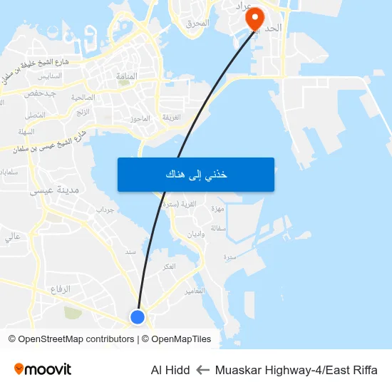 Muaskar Highway-4/East Riffa to Al Hidd map