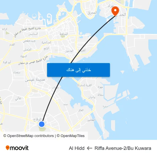 Riffa Avenue-2/Bu Kuwara to Al Hidd map
