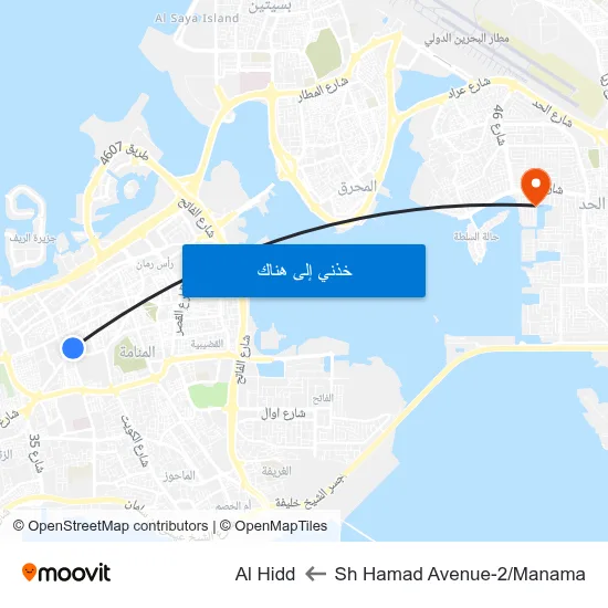 Sh Hamad Avenue-2/Manama to Al Hidd map