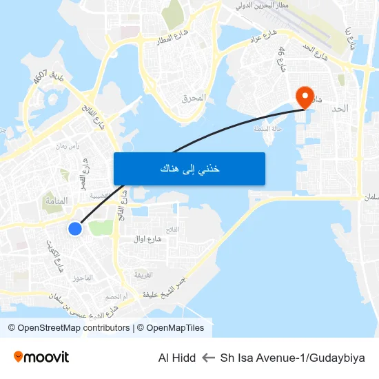Sh Isa Avenue-1/Gudaybiya to Al Hidd map