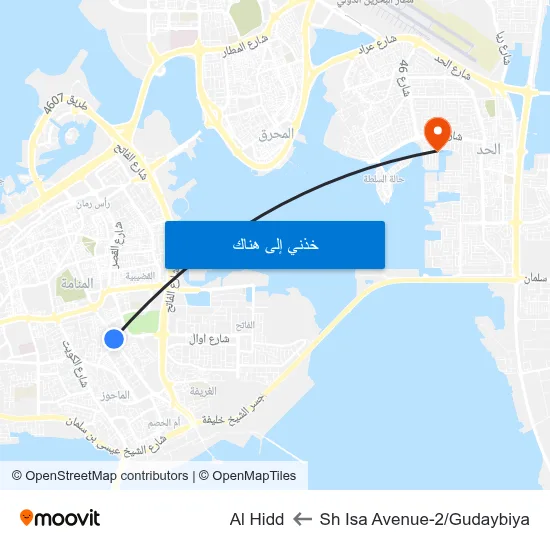 Sh Isa Avenue-2/Gudaybiya to Al Hidd map