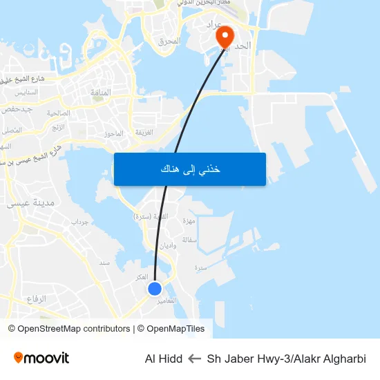 Sh Jaber Hwy-3/Alakr Algharbi to Al Hidd map