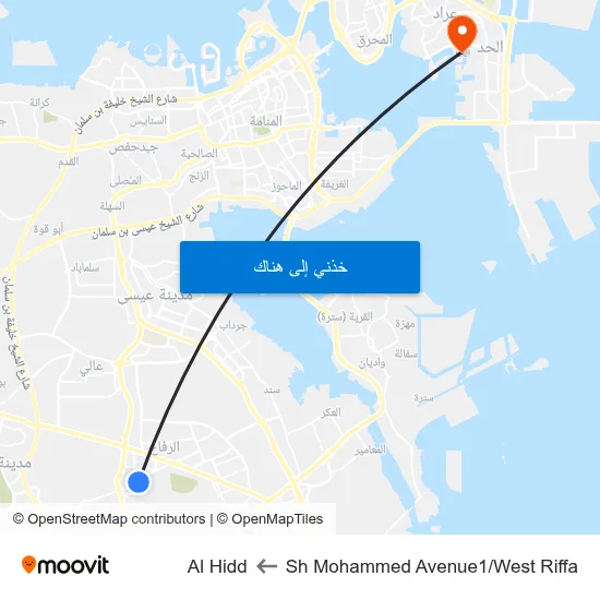 Sh Mohammed Avenue1/West Riffa to Al Hidd map
