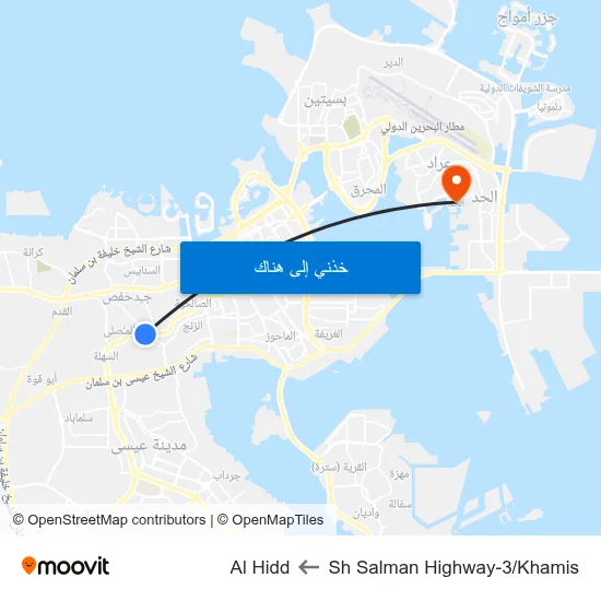 Sh Salman Highway-3/Khamis to Al Hidd map