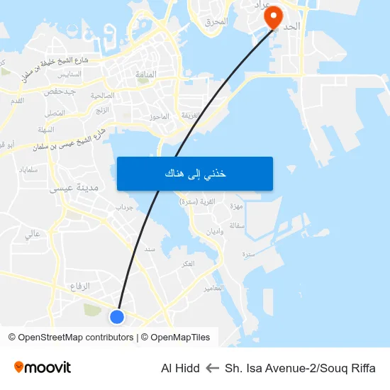 Sh. Isa Avenue-2/Souq Riffa to Al Hidd map