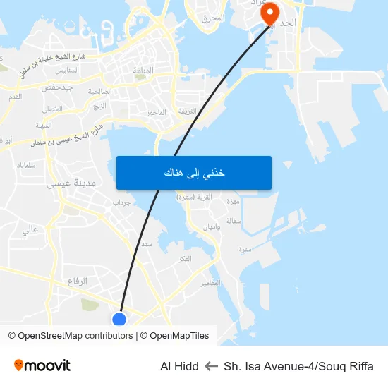 Sh. Isa Avenue-4/Souq Riffa to Al Hidd map