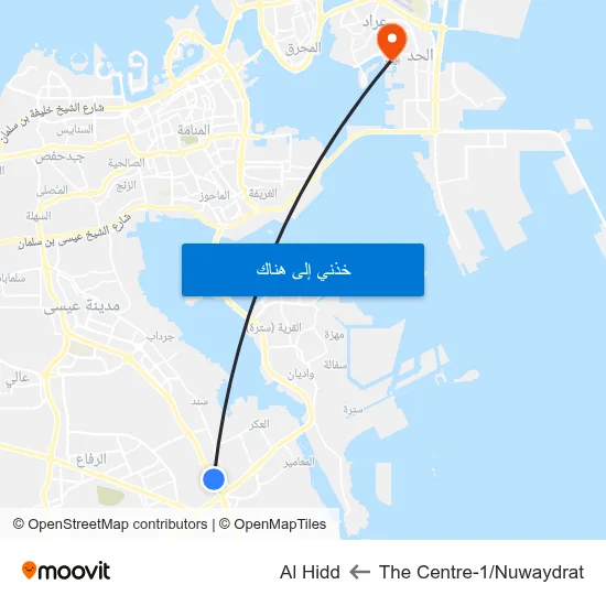 The Centre-1/Nuwaydrat to Al Hidd map
