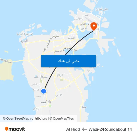 Wadi-2/Roundabout 14 to Al Hidd map