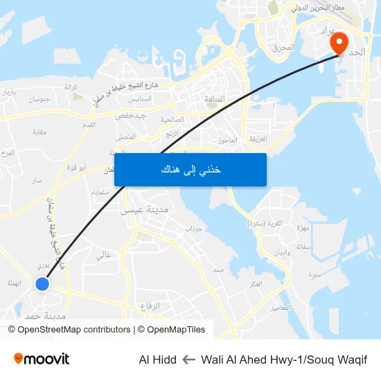 Wali Al Ahed Hwy-1/Souq Waqif to Al Hidd map