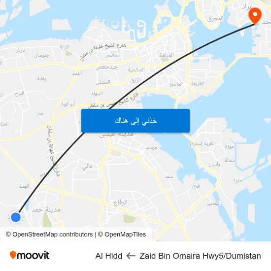 Zaid Bin Omaira Hwy5/Dumistan to Al Hidd map