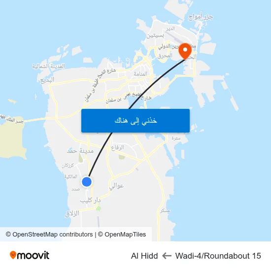 Wadi-4/Roundabout 15 to Al Hidd map