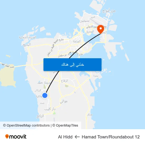 Hamad Town/Roundabout 12 to Al Hidd map