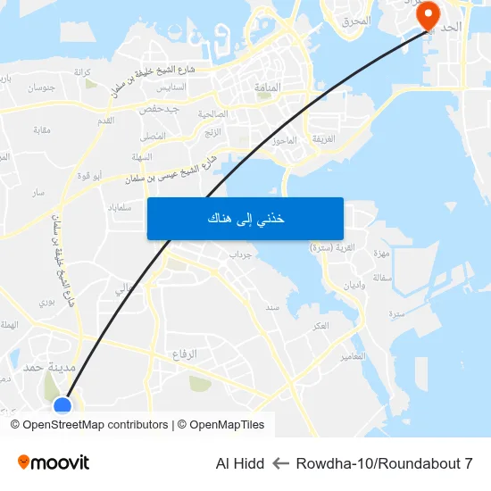 Rowdha-10/Roundabout 7 to Al Hidd map