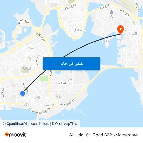 Road 3221/Mothercare to Al Hidd map