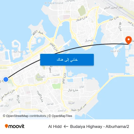 Budaiya Highway - Alburhama/2 to Al Hidd map