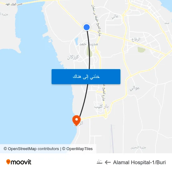 Alamal Hospital-1/Buri to سَنَد map