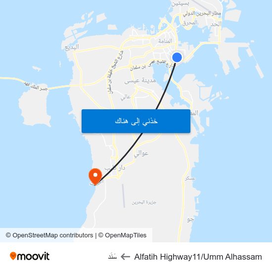 Alfatih Highway11/Umm Alhassam to سَنَد map