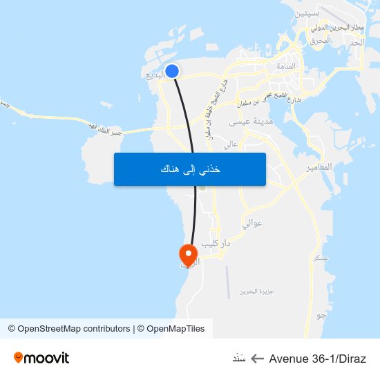 Avenue 36-1/Diraz to سَنَد map