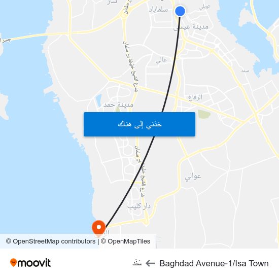 Baghdad Avenue-1/Isa Town to سَنَد map