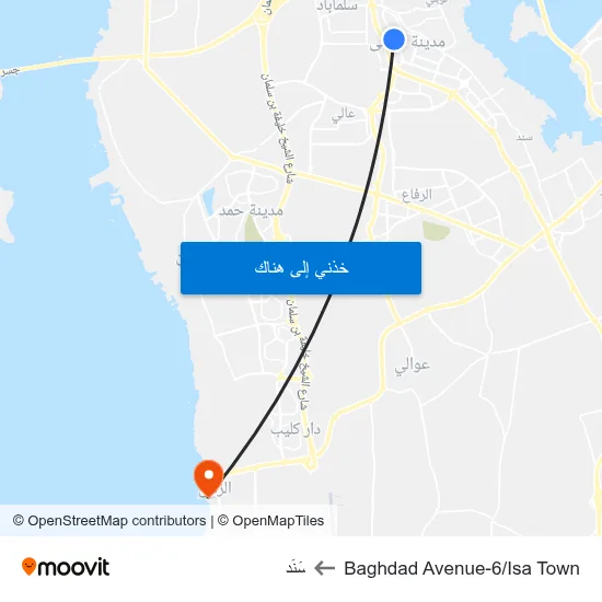 Baghdad Avenue-6/Isa Town to سَنَد map