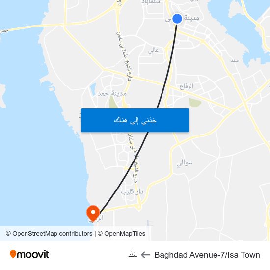 Baghdad Avenue-7/Isa Town to سَنَد map