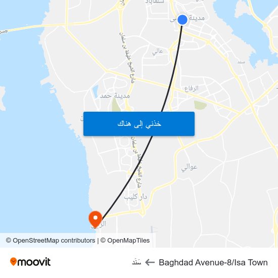 Baghdad Avenue-8/Isa Town to سَنَد map