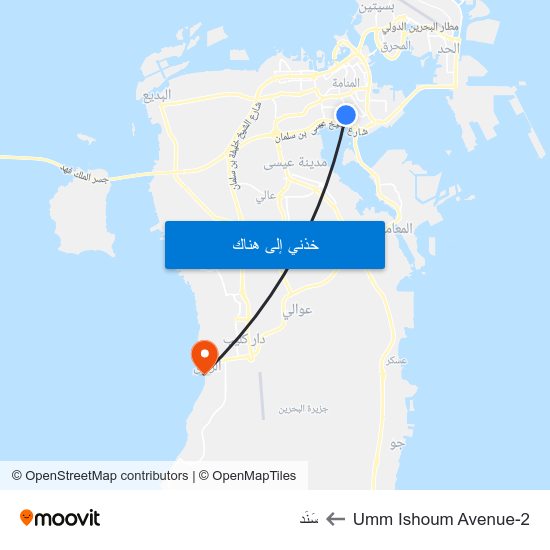 Umm Ishoum Avenue-2 to سَنَد map