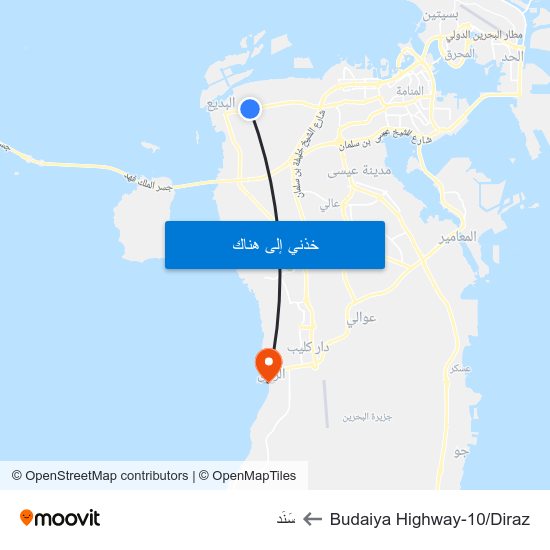 Budaiya Highway-10/Diraz to سَنَد map