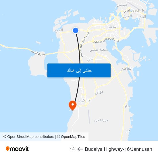 Budaiya Highway-16/Jannusan to سَنَد map