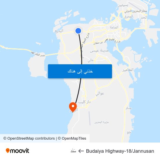 Budaiya Highway-18/Jannusan to سَنَد map