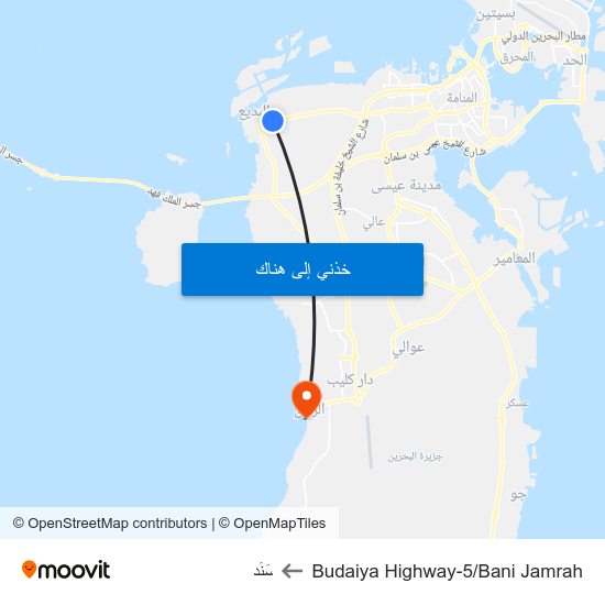 Budaiya Highway-5/Bani Jamrah to سَنَد map